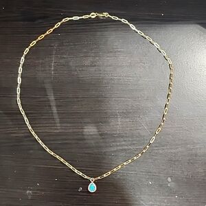 14kt YG w/ .04 ct DIA .37ct Paperclip with Dimond